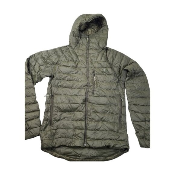 The North Face Men's Green Hooded Padded Outdoor Winter Puffer Jacket Size S